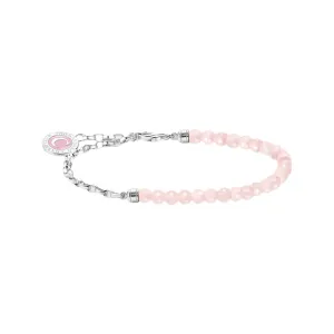 Thomas Sabo Jewellery Thomas Sabo CHARMISTA - Rose Quartz Silver Bracelet with Charmista Coin