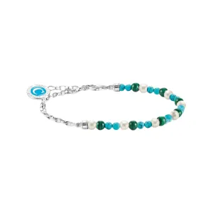 Thomas Sabo Jewellery Thomas Sabo CHARMISTA - Turquoise Silver Bracelet with Charmista Coin