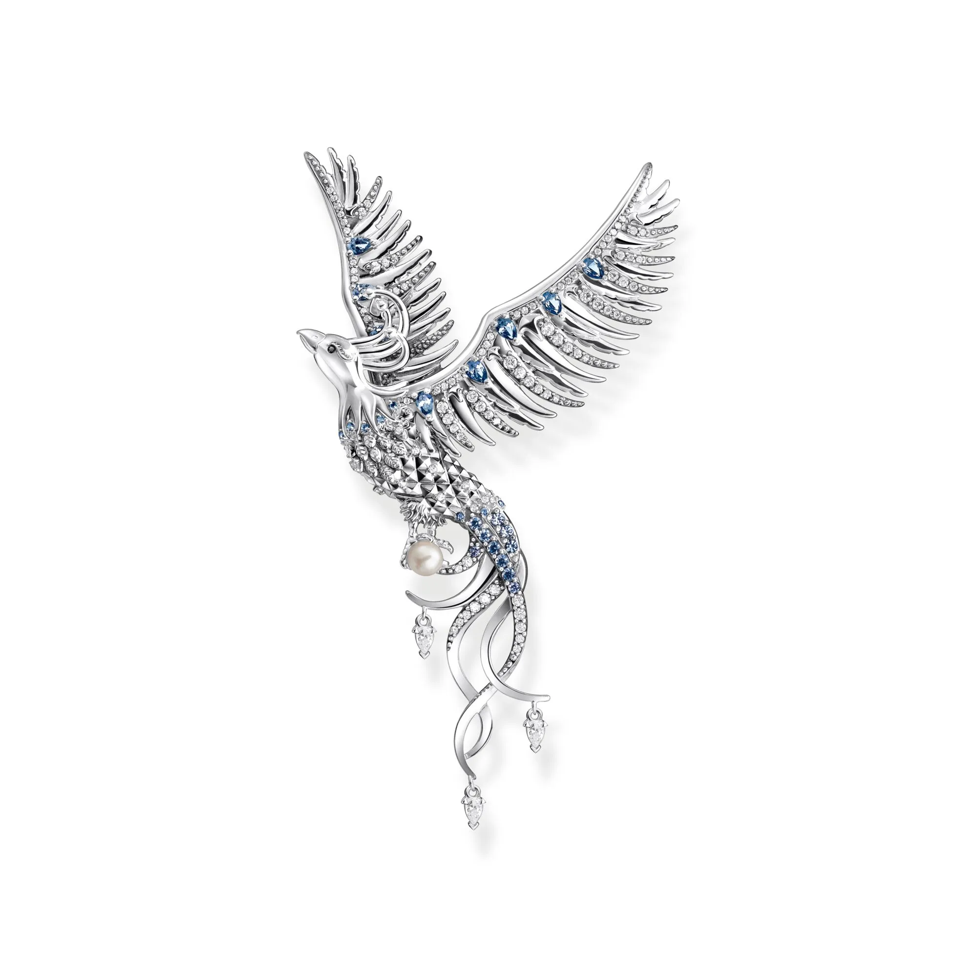 Thomas Sabo Jewellery Thomas Sabo Sterling Silver Phoenix Blue Stones Pendant