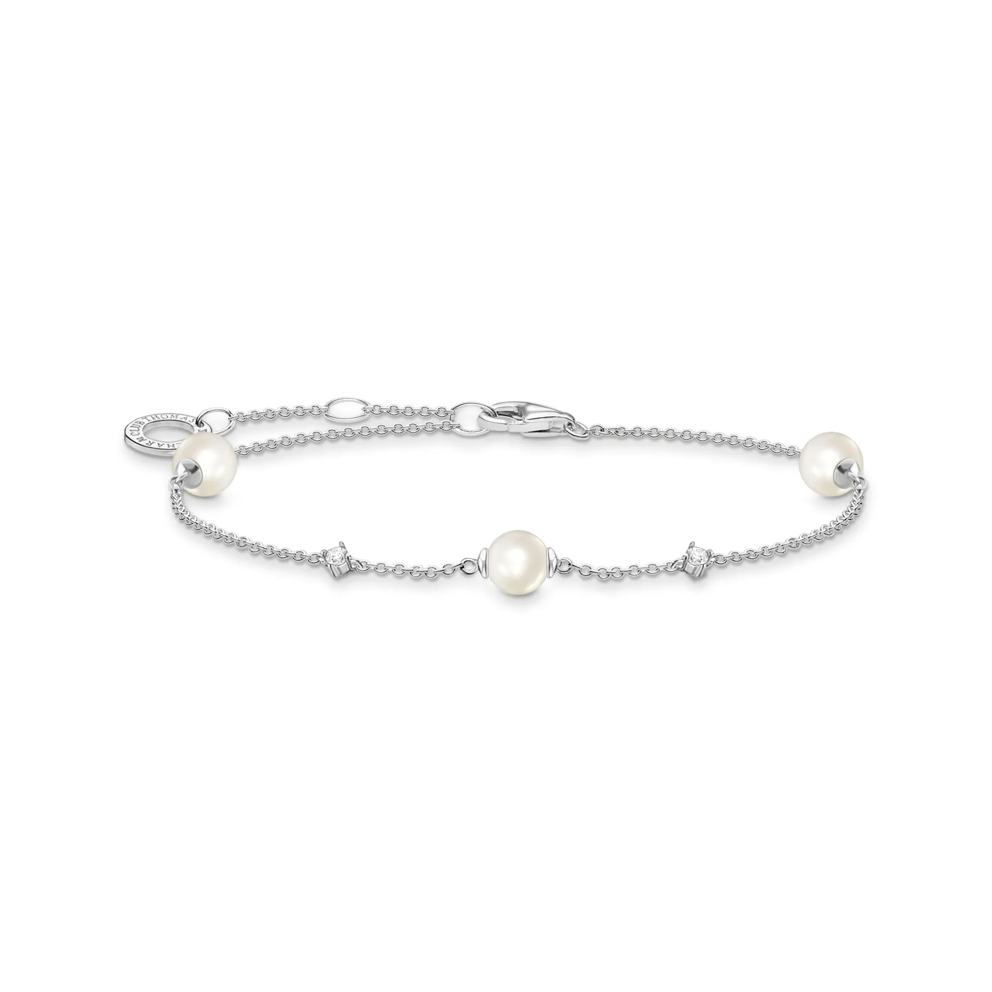 Thomas Sabo Womens Bracelets Bracelet pearls and white stones silver