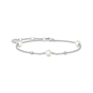 Thomas Sabo Womens Bracelets Bracelet pearls and white stones silver