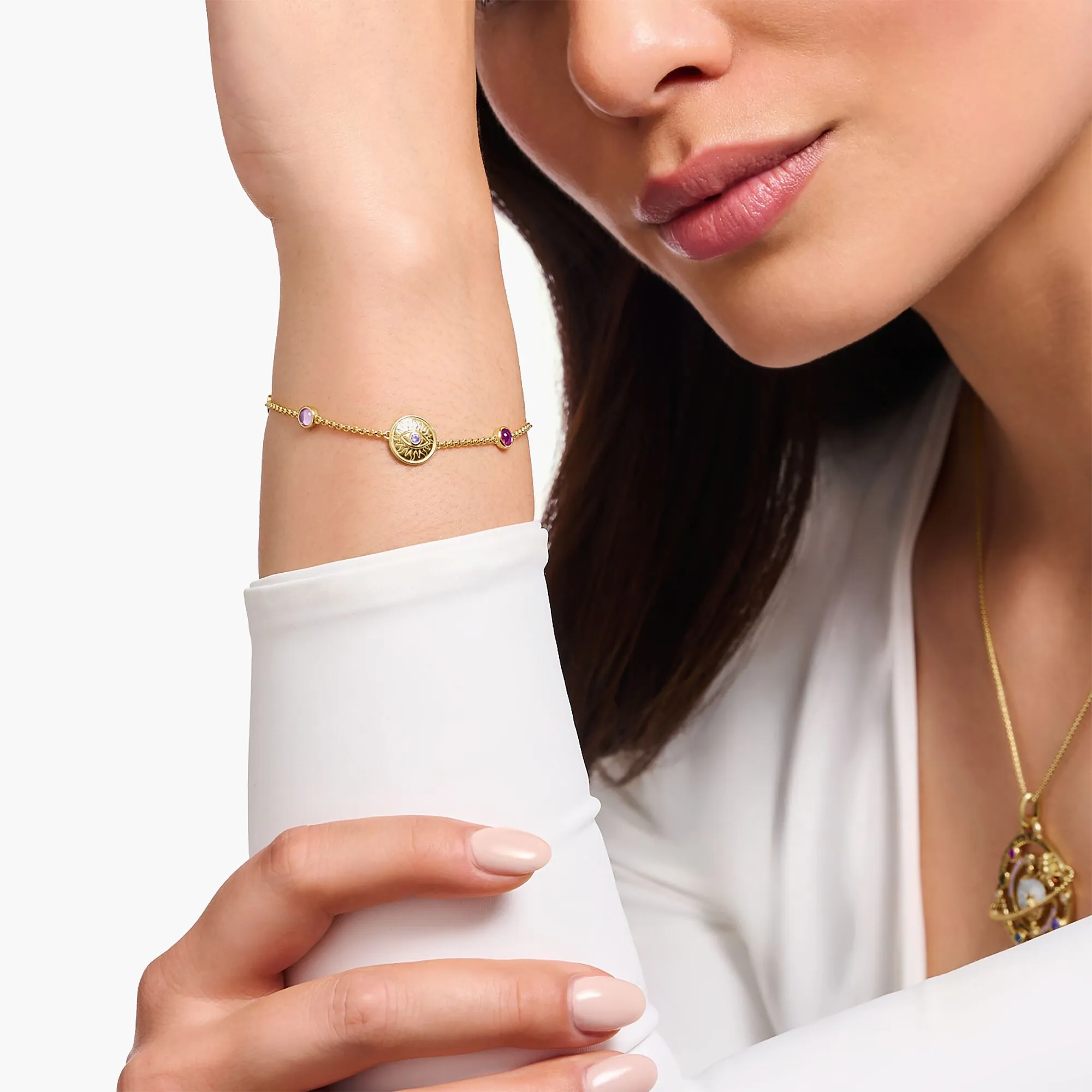 Thomas Sabo Womens Bracelets Gold Cosmic Sun Coin Bracelet