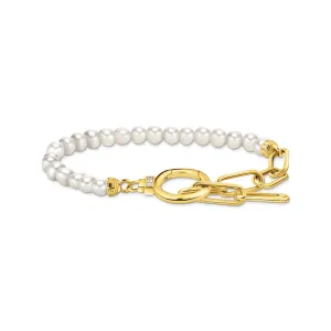Thomas Sabo Womens Bracelets Golden Bracelet with freshwater cultured pearls