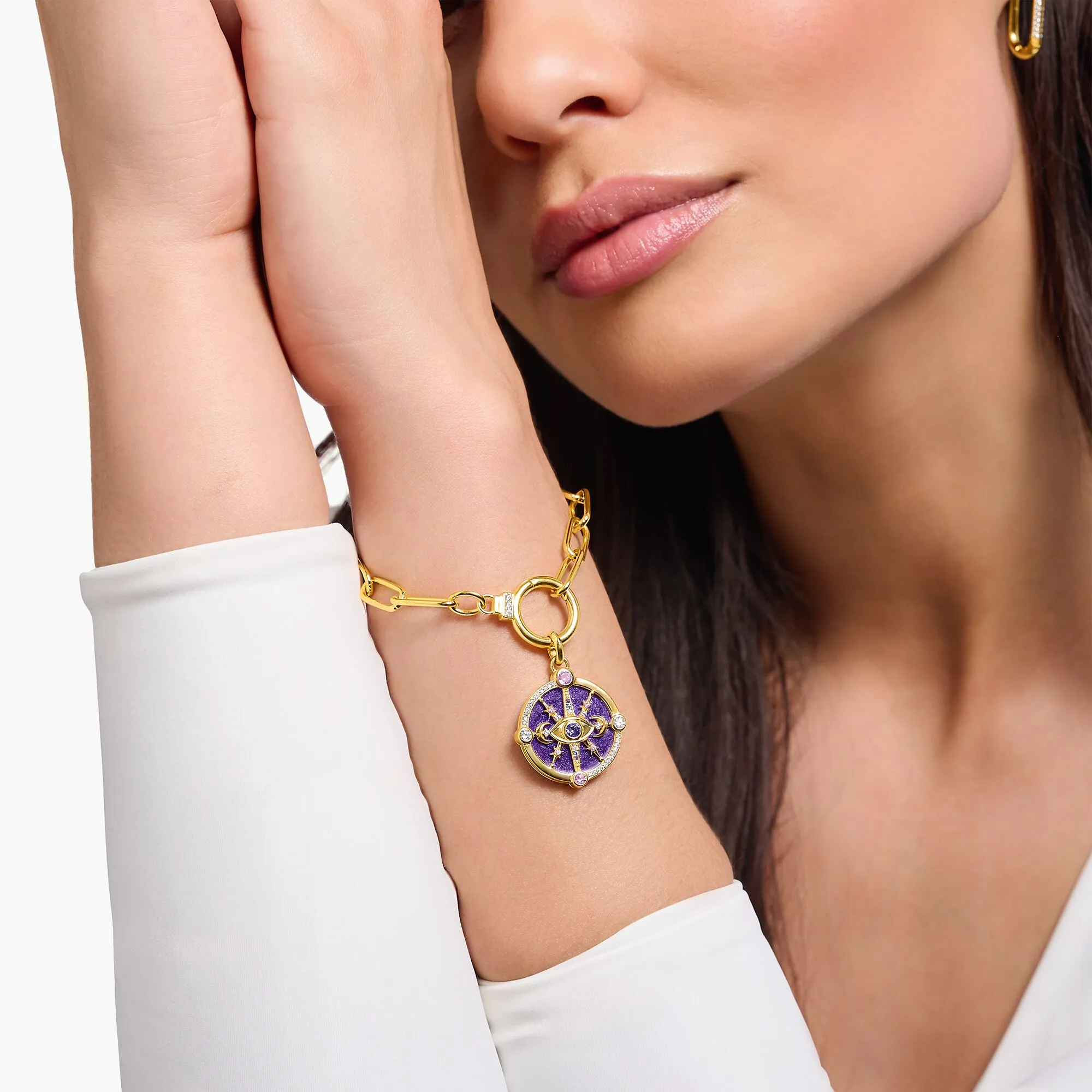 Thomas Sabo Womens Bracelets Golden Link Zirconia Bracelet