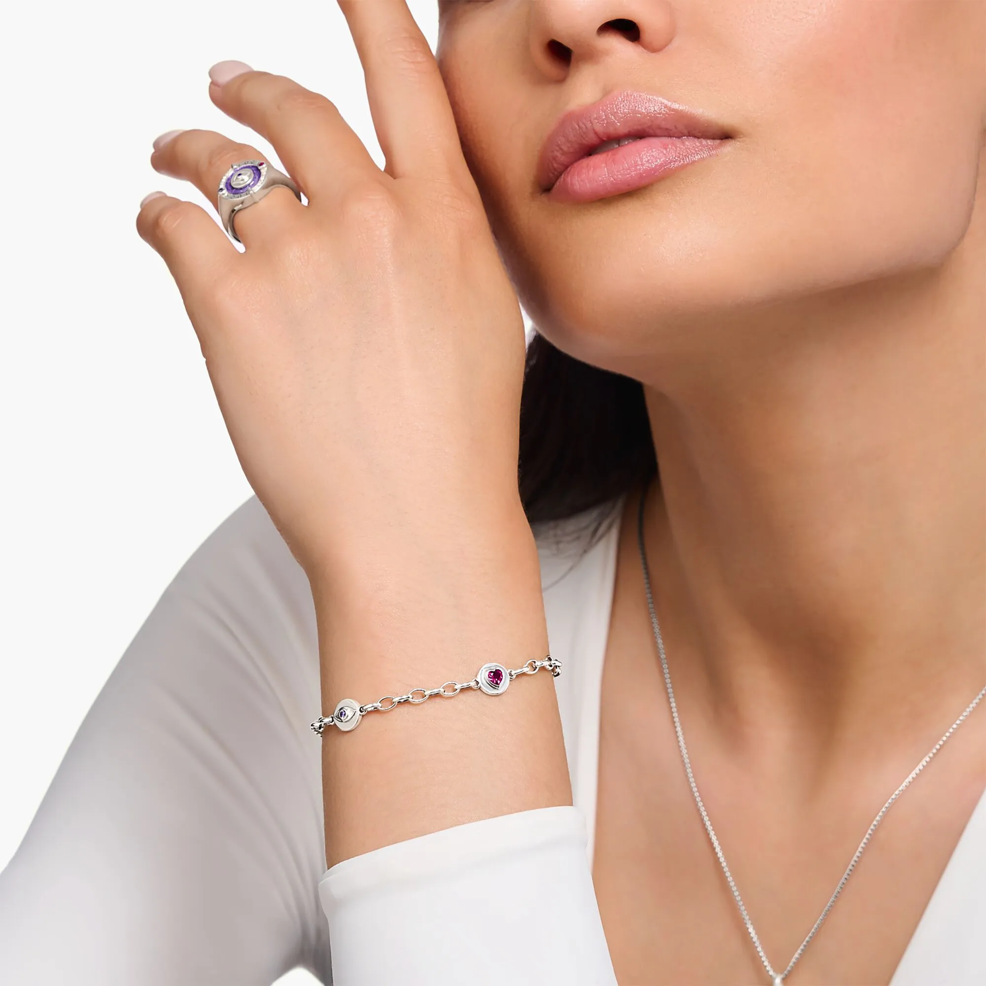 Thomas Sabo Womens Bracelets Silver Cosmic Bracelet with round elements and various stones