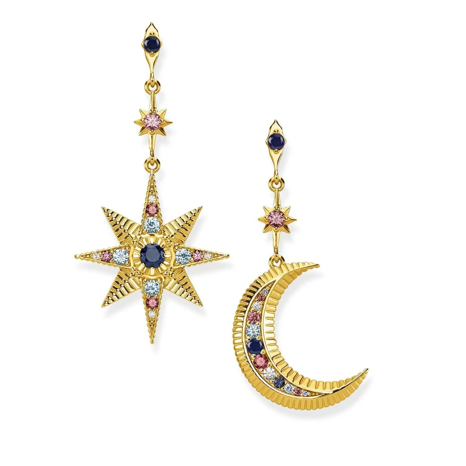 Thomas Sabo Womens Earrings Royalty Star & Moon Earrings  - Gold