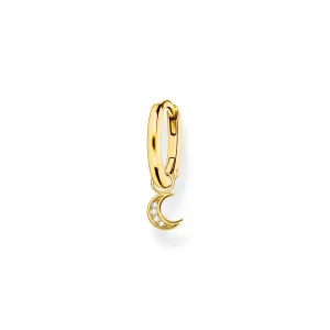 Thomas Sabo Womens Earrings Single hoop earring with moon Pendant gold