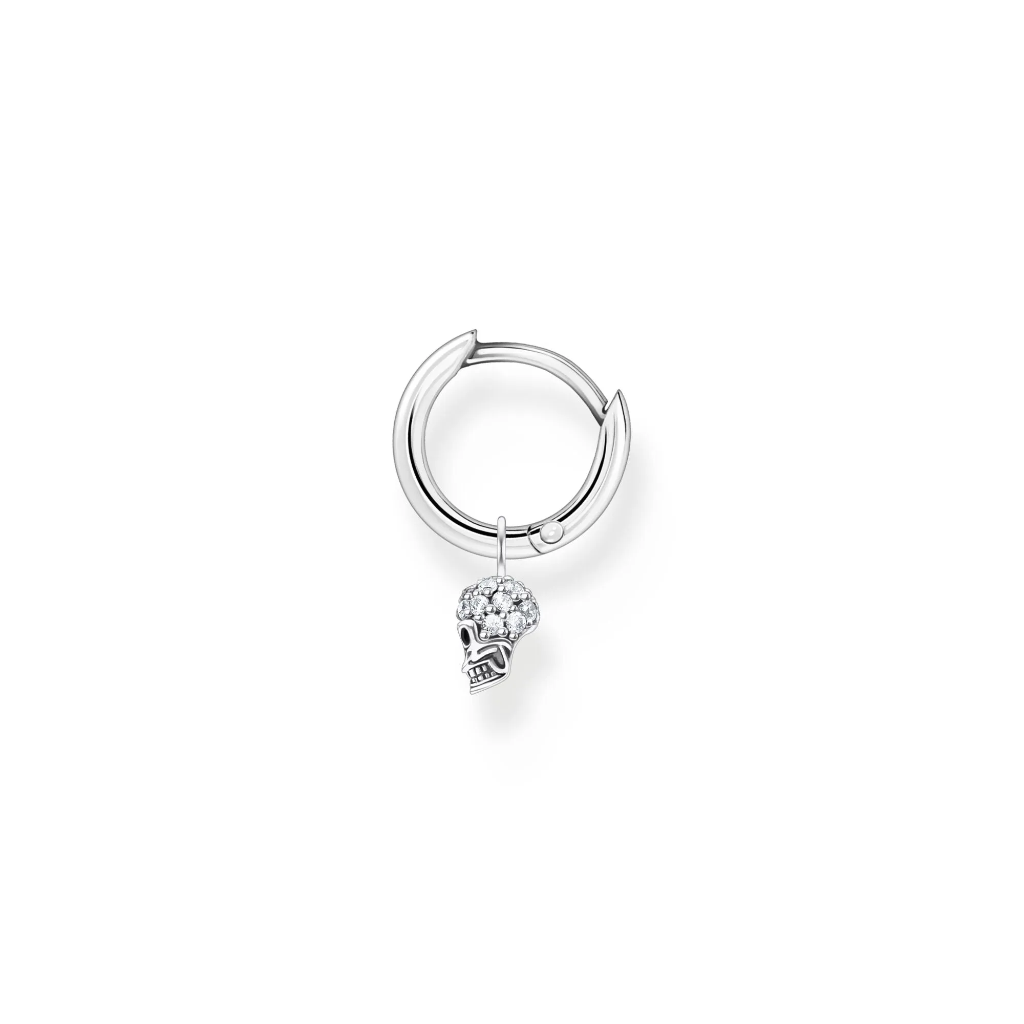 Thomas Sabo Womens Earrings Single hoop earring with skull Pendant silver