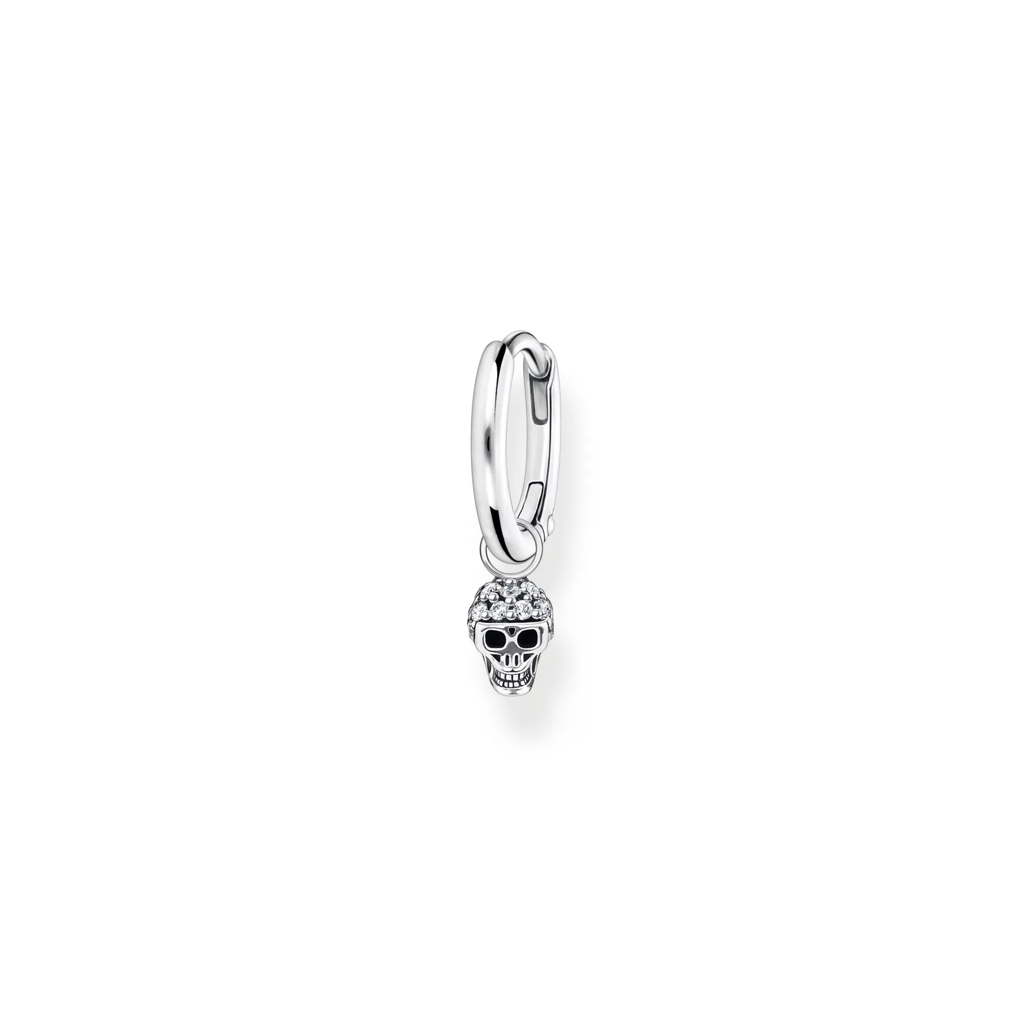 Thomas Sabo Womens Earrings Single hoop earring with skull Pendant silver