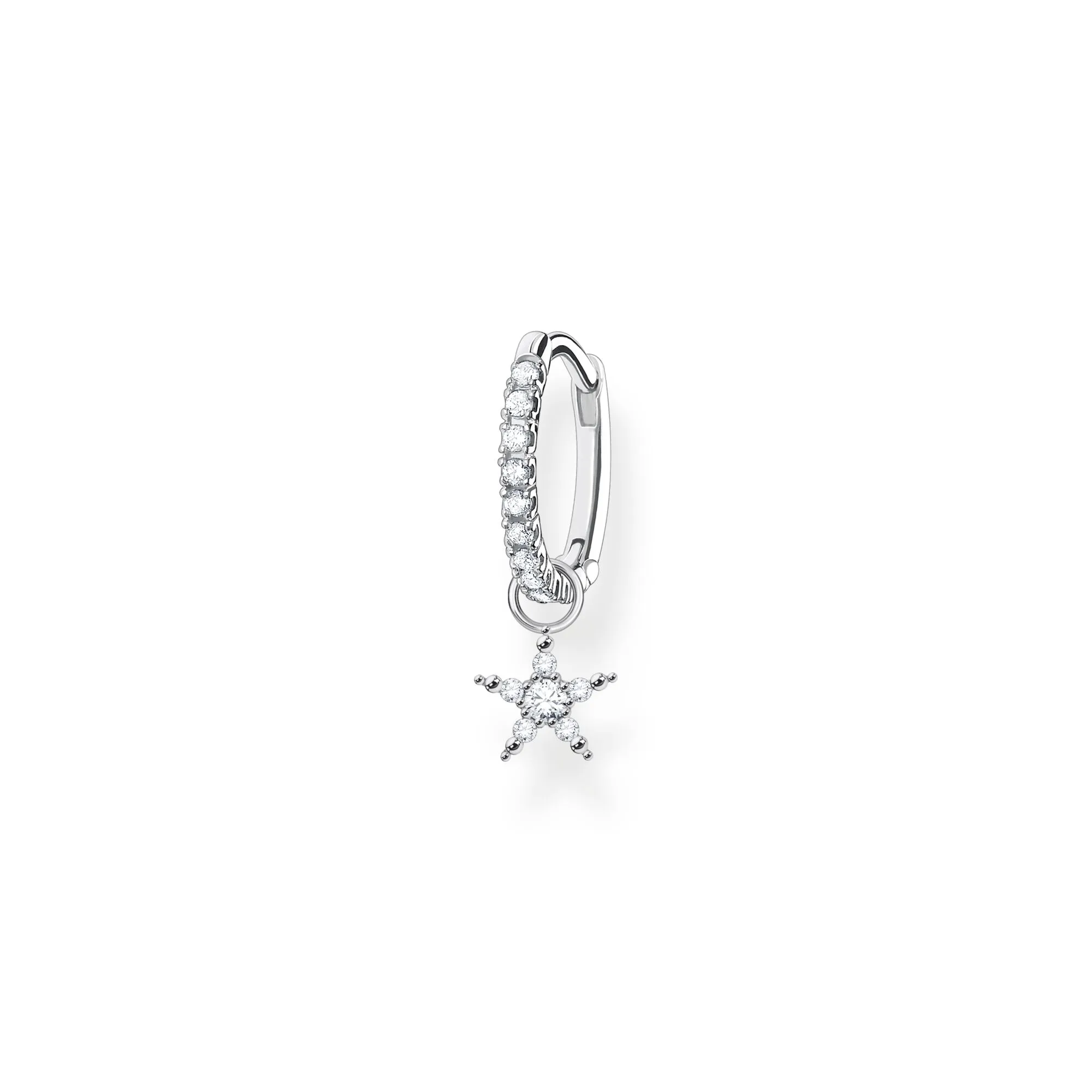 Thomas Sabo Womens Earrings Single hoop earring with star Pendant silver