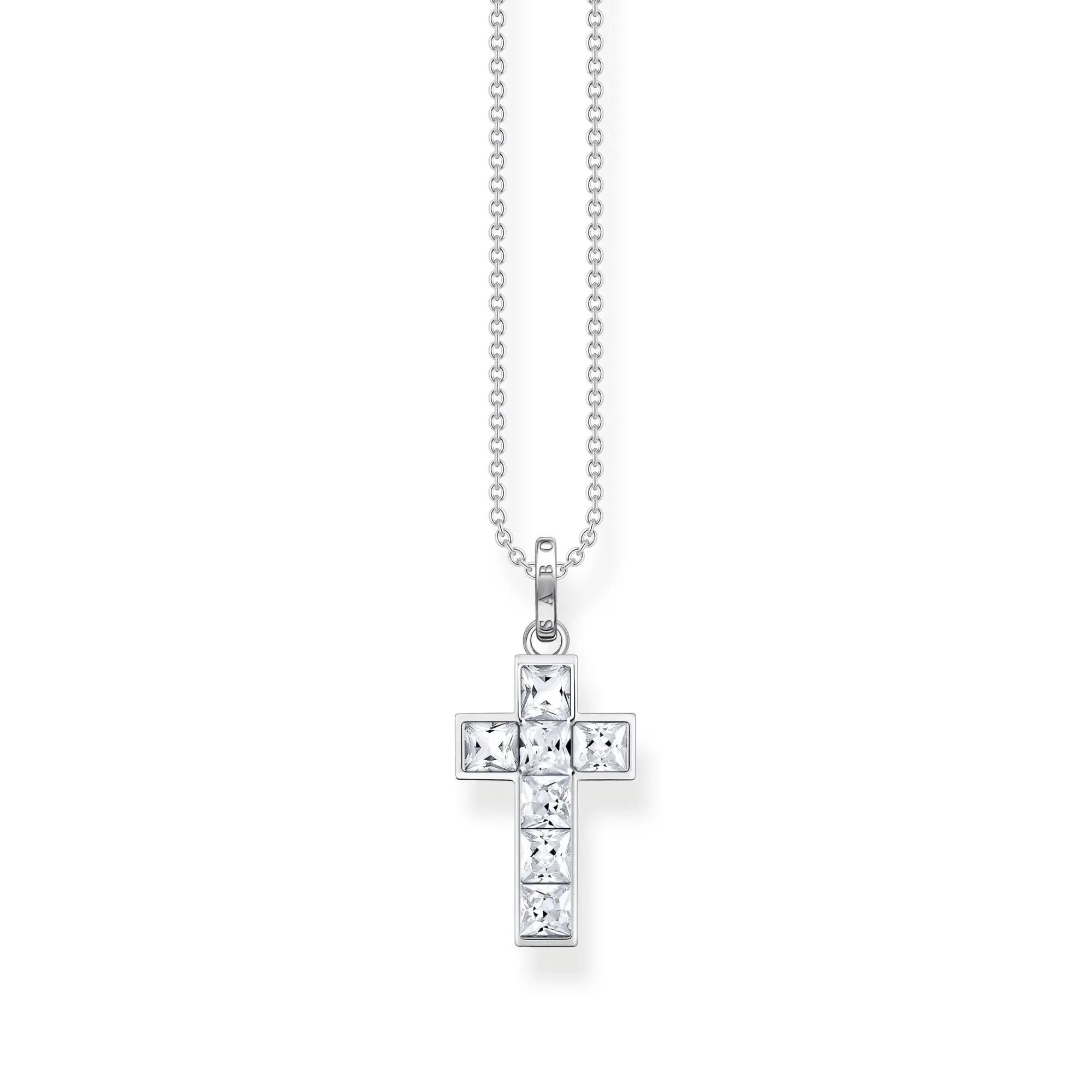 Thomas Sabo Womens Necklaces Heritage Cross White Stones Necklace