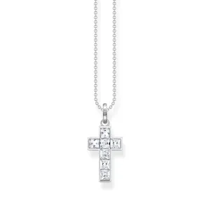 Thomas Sabo Womens Necklaces Heritage Cross White Stones Necklace