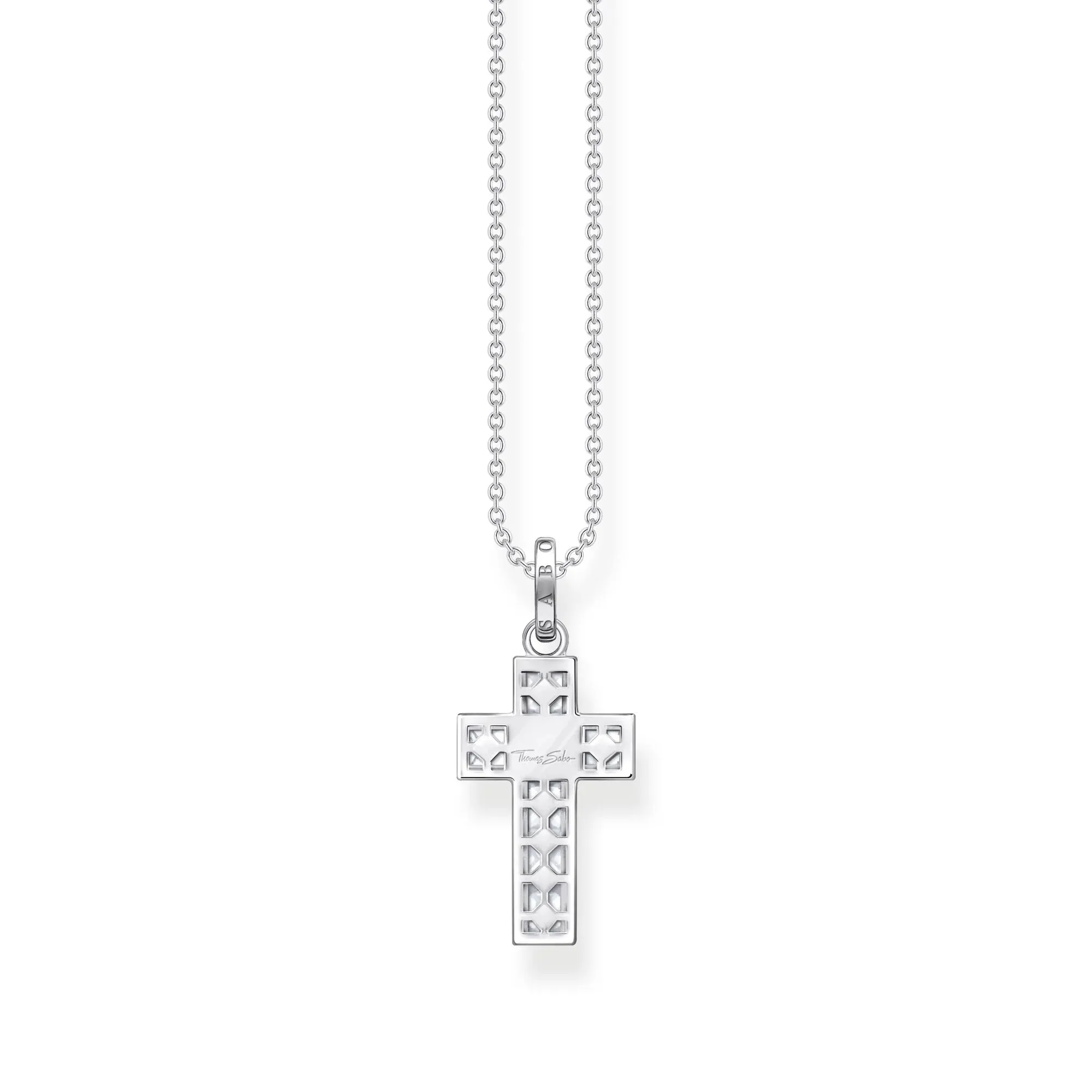 Thomas Sabo Womens Necklaces Heritage Cross White Stones Necklace