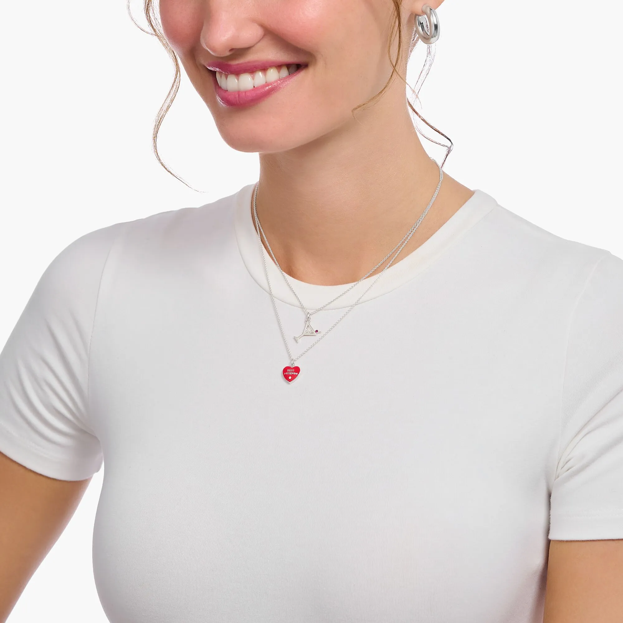 Thomas Sabo Womens Necklaces Necklace with red heart pendant - silver