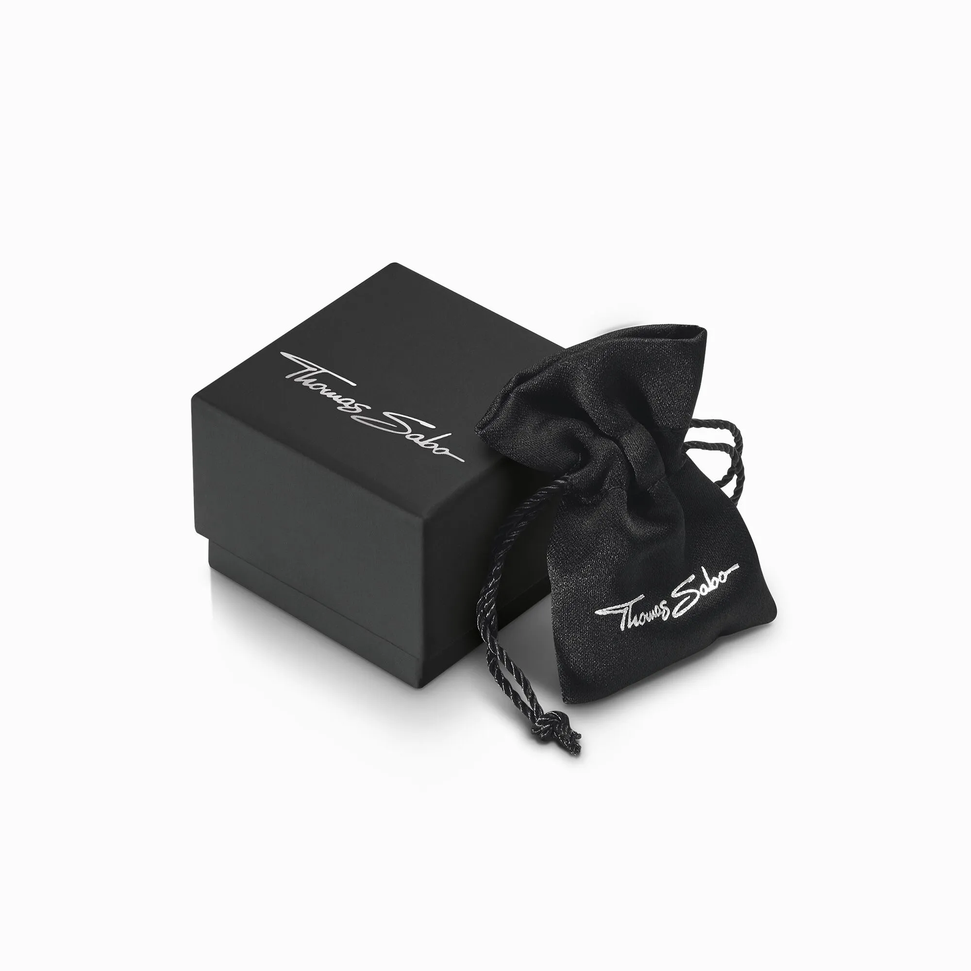 Thomas Sabo Womens Necklaces Obsidian Bead Necklace with dragon pendant blackened