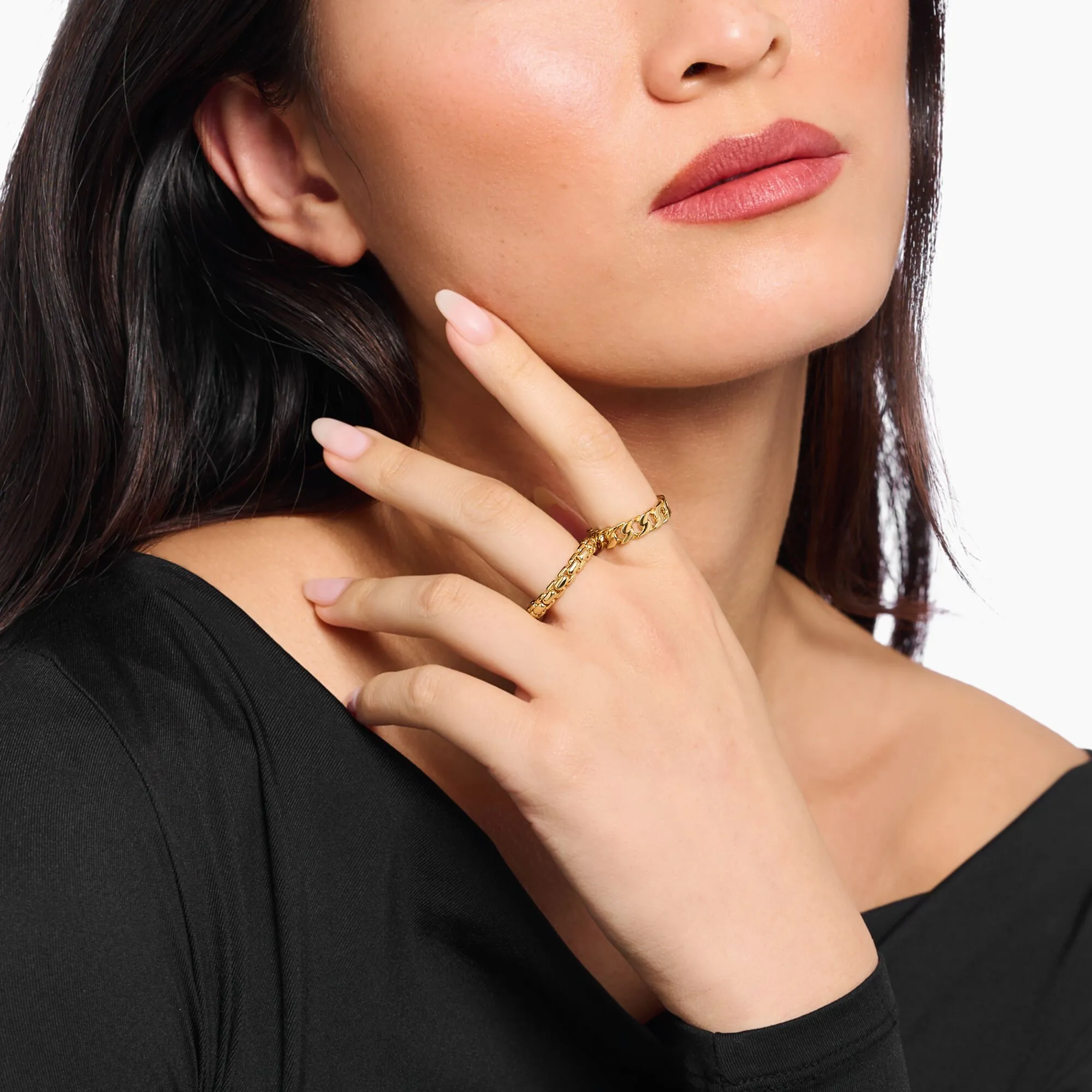 Thomas Sabo Womens Rings Box chain ring gold-plated