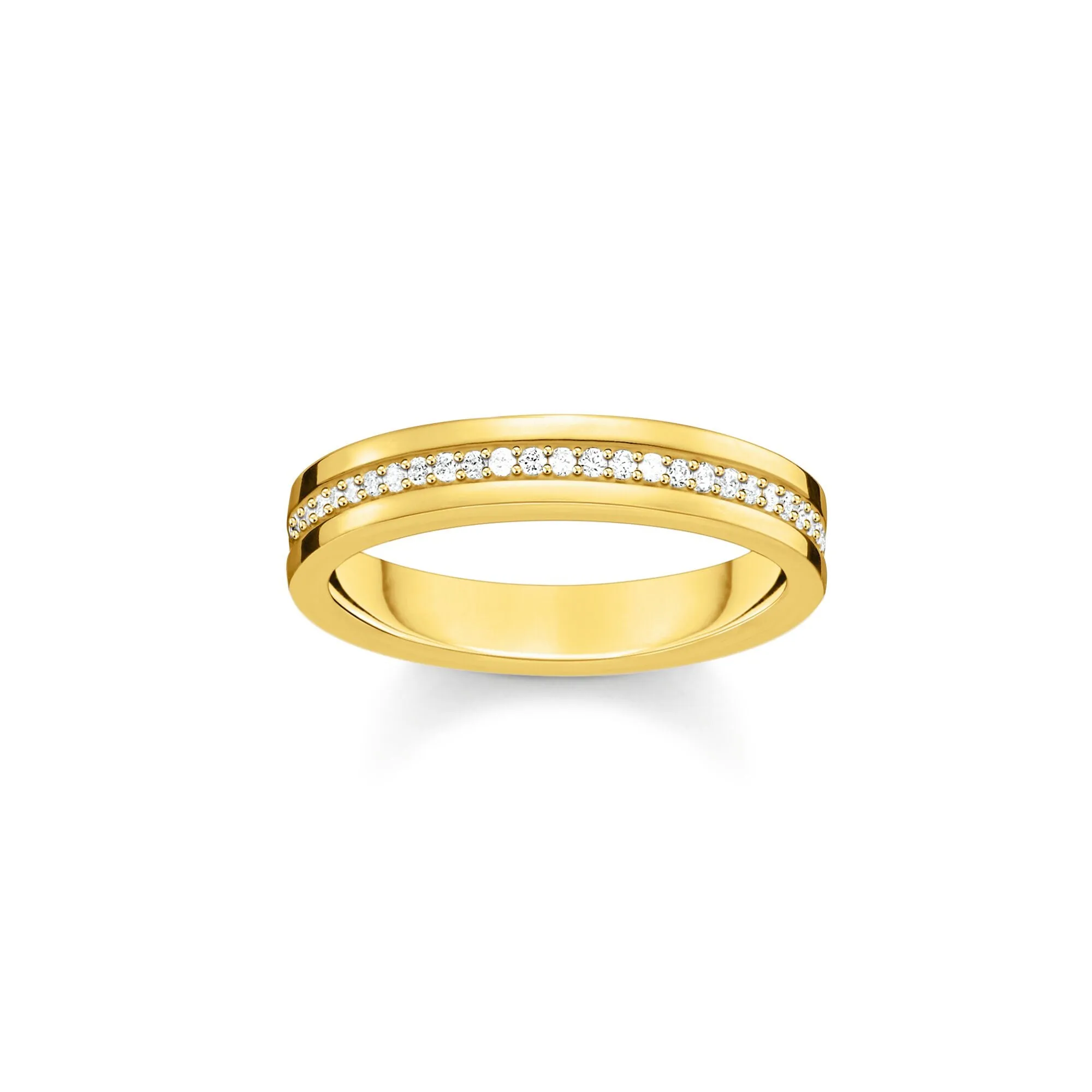 Thomas Sabo Womens Rings Golden Band Ring with white zirconia
