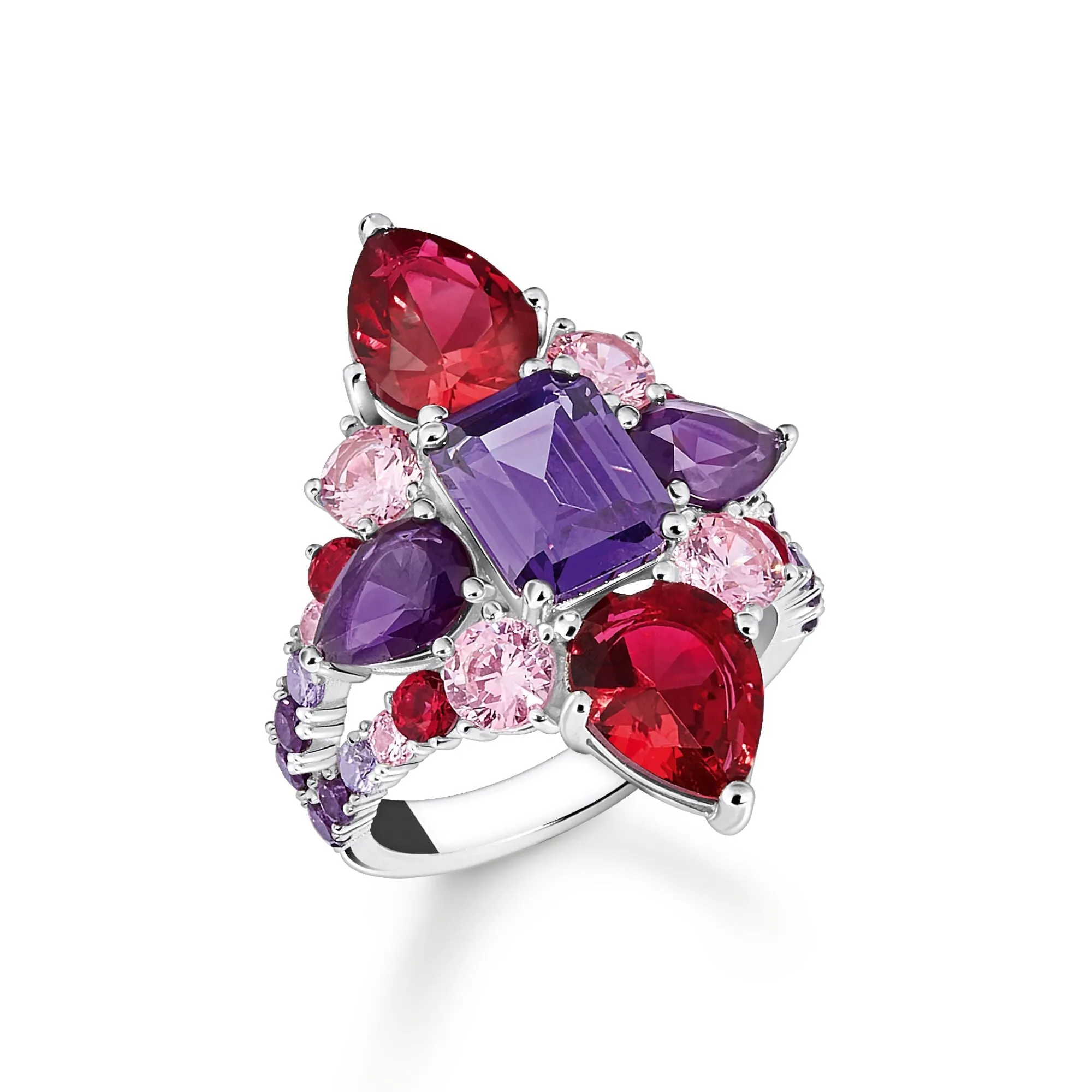 Thomas Sabo Womens Rings Heritage Glam Cocktail ring with colourful stones