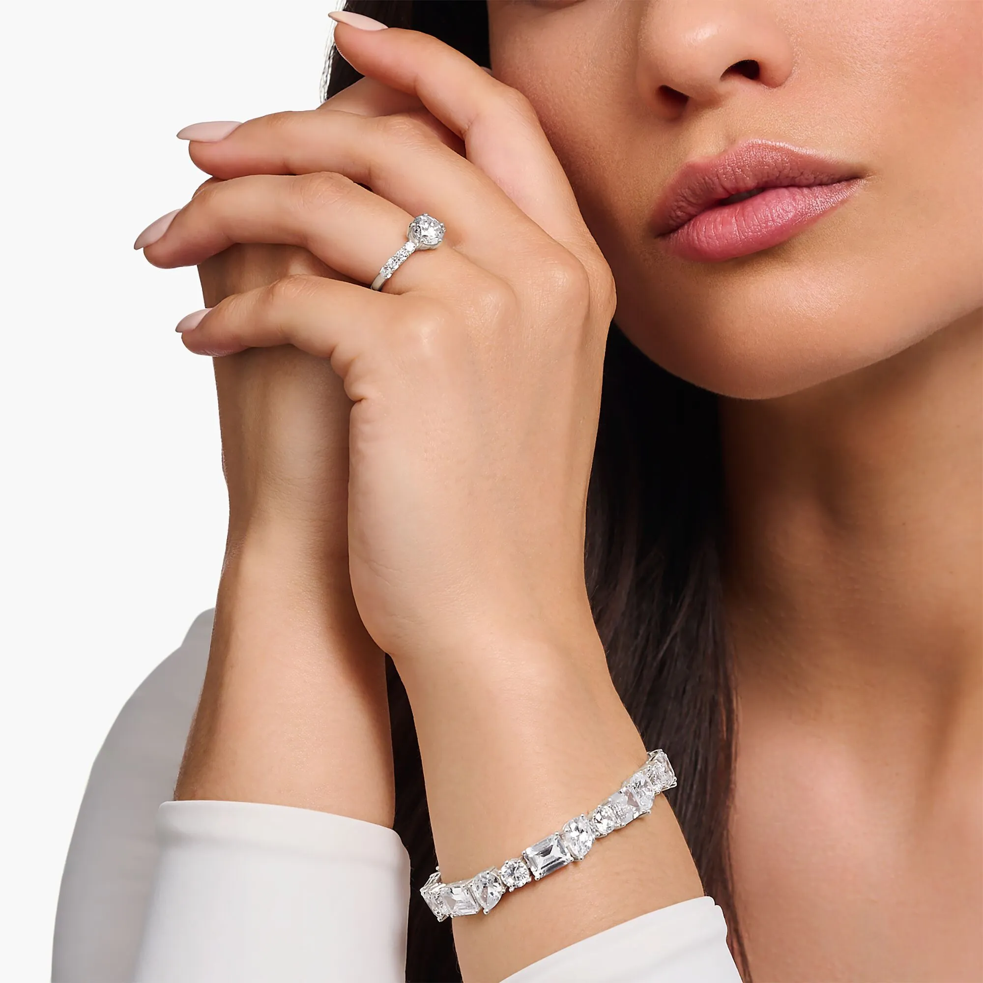 Thomas Sabo Womens Rings Heritage Glam Solitaire ring with white zirconia stones