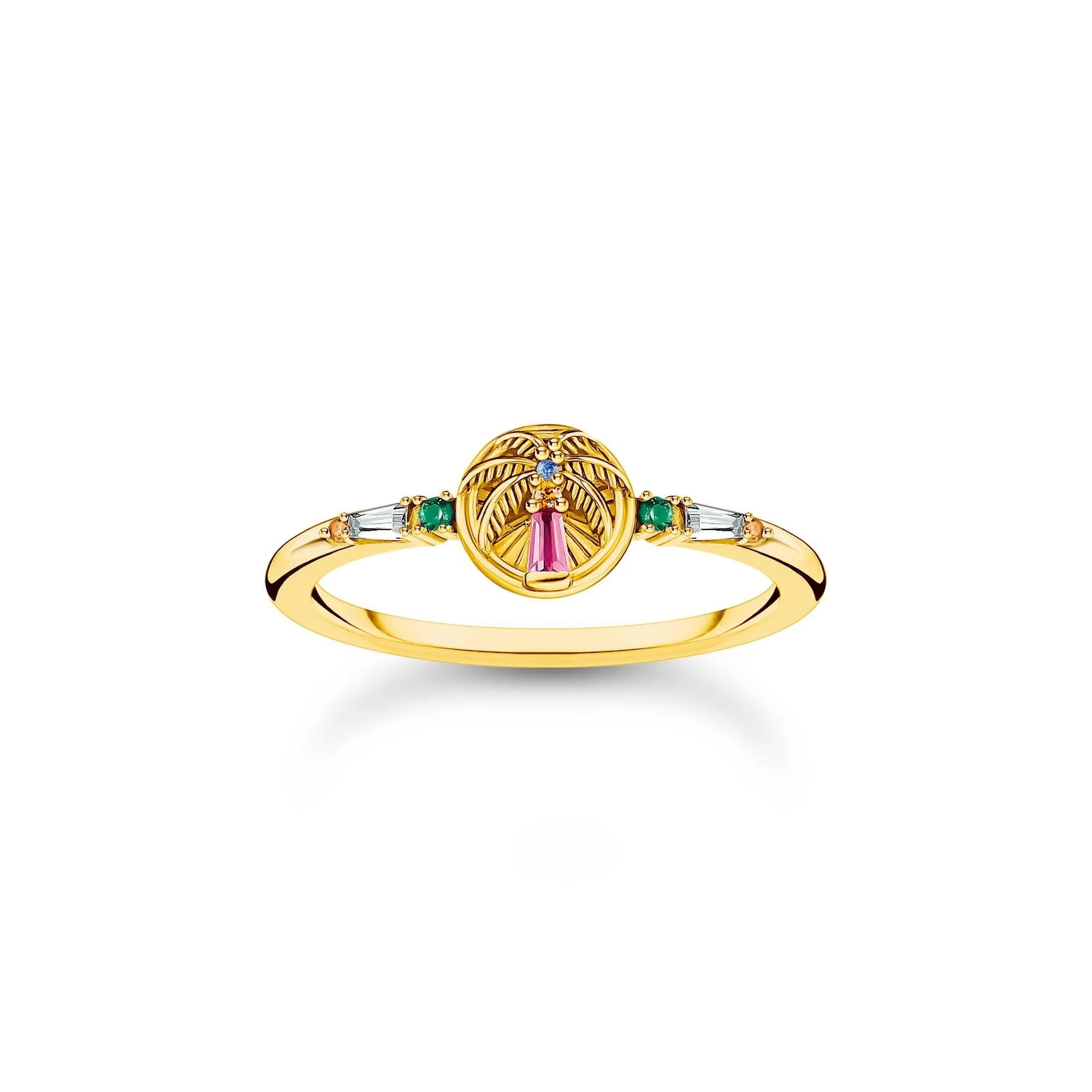 Thomas Sabo Womens Rings Ring with palm tree and colourful stones