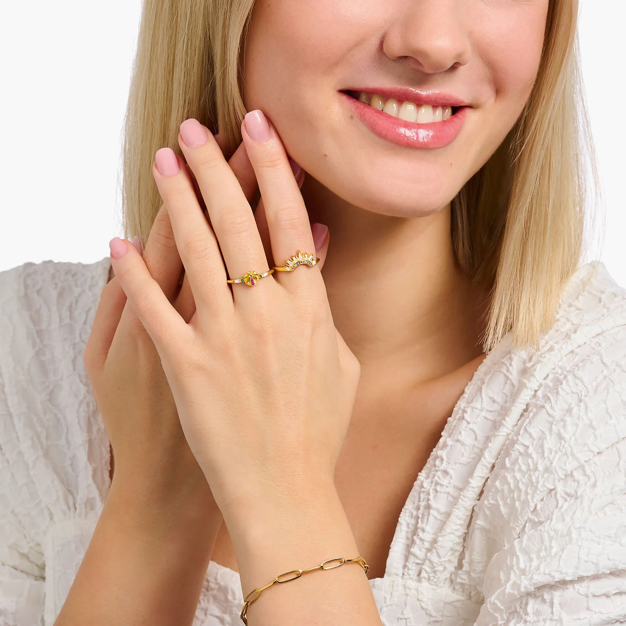 Thomas Sabo Womens Rings Ring with sun beams and colourful stones