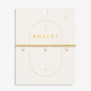 Three Pearl Gold Plated Anklet 8626 Joma Jewellery