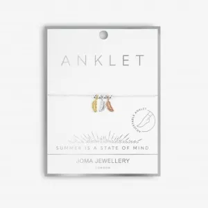 Three Tone Feather Anklet 5114 Joma Jewellery