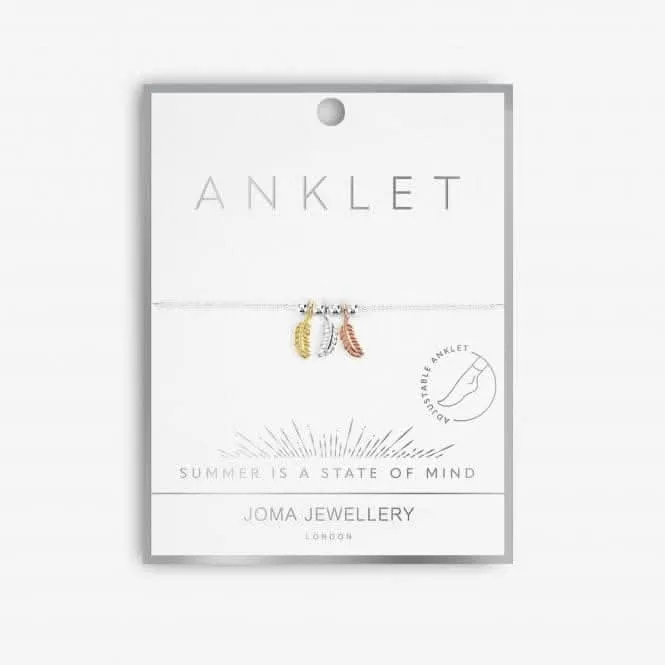 Three Tone Feather Anklet 5114 Joma Jewellery