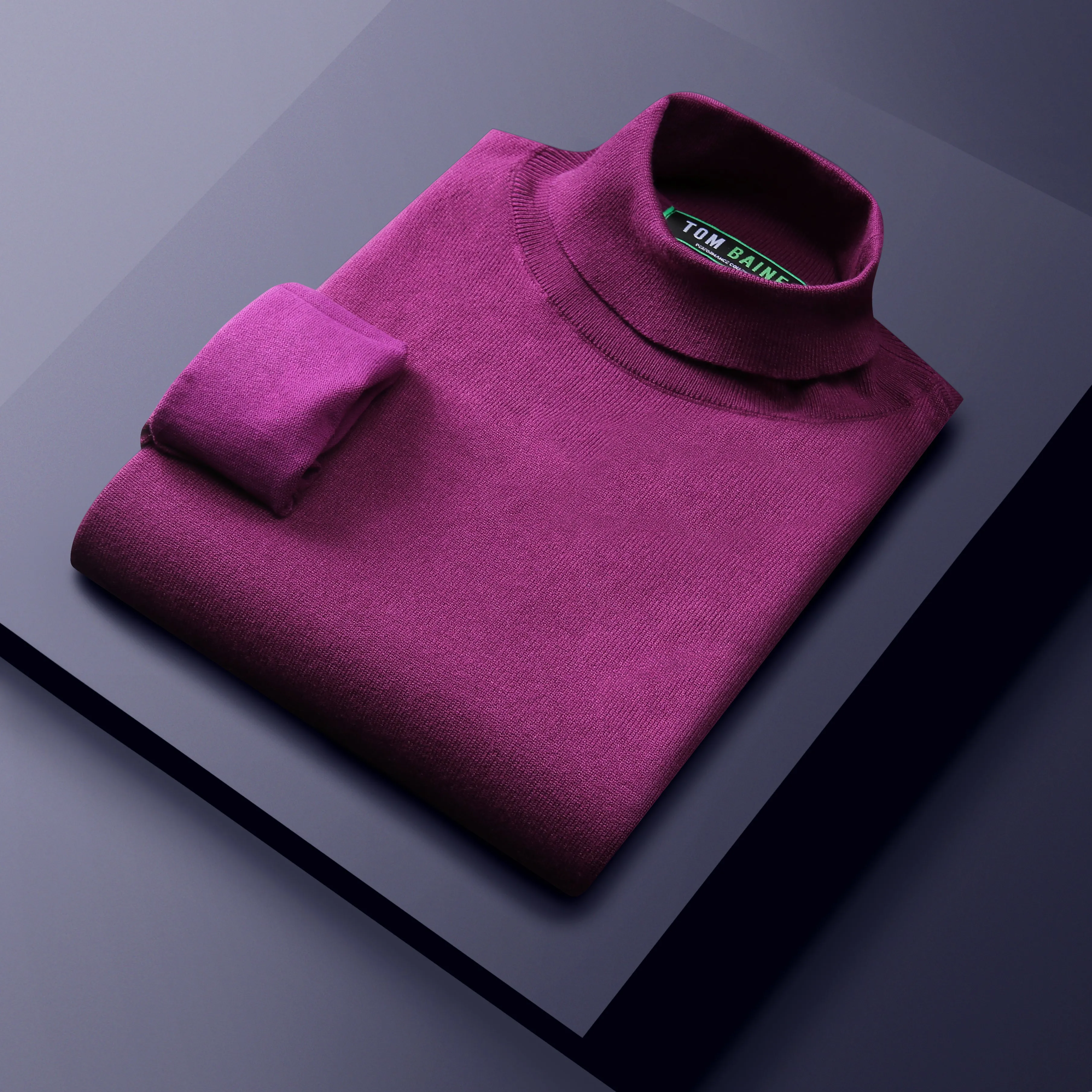 Tom Baine Slim Fit Performance Cotton Turtle Neck
