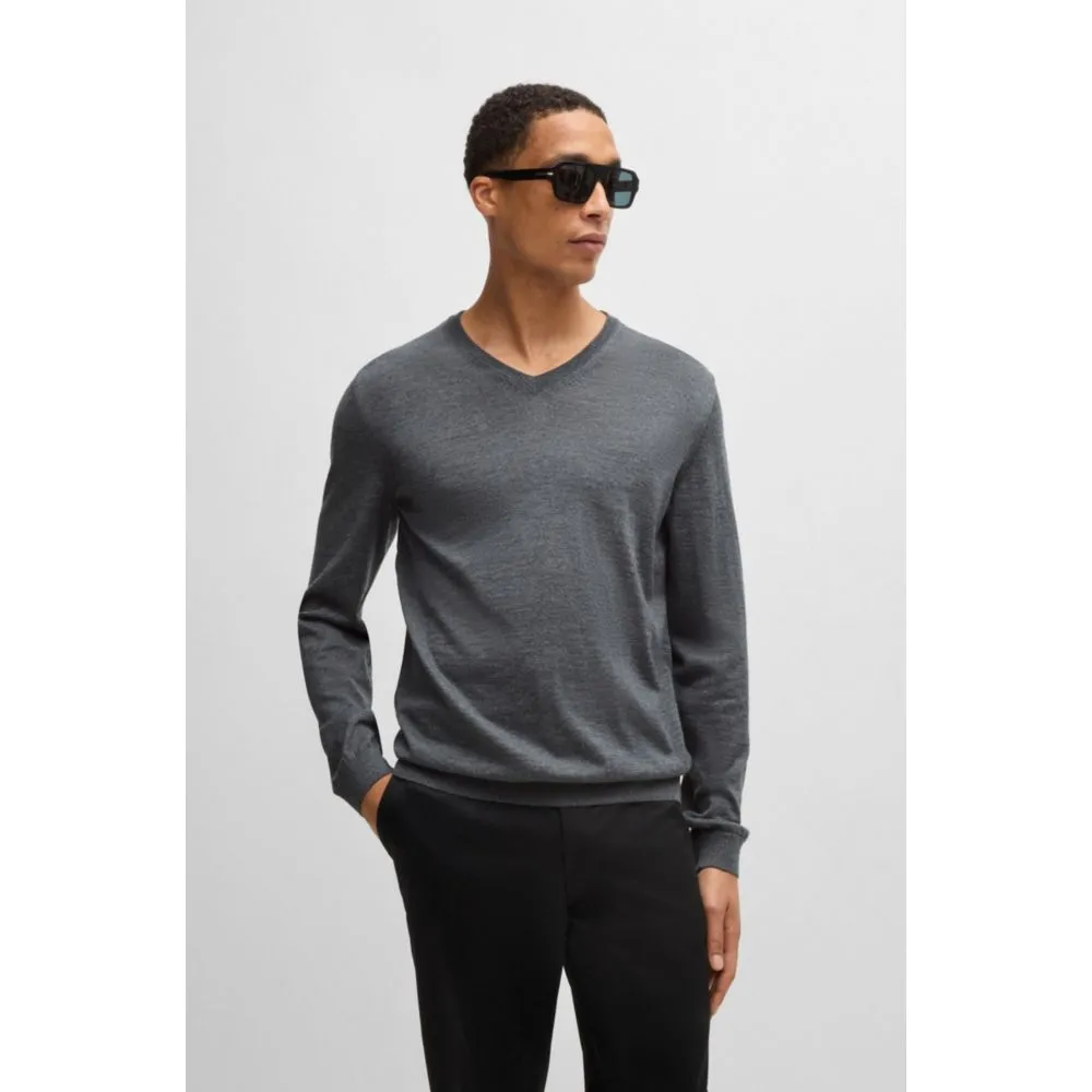 V-neck sweater in merino wool