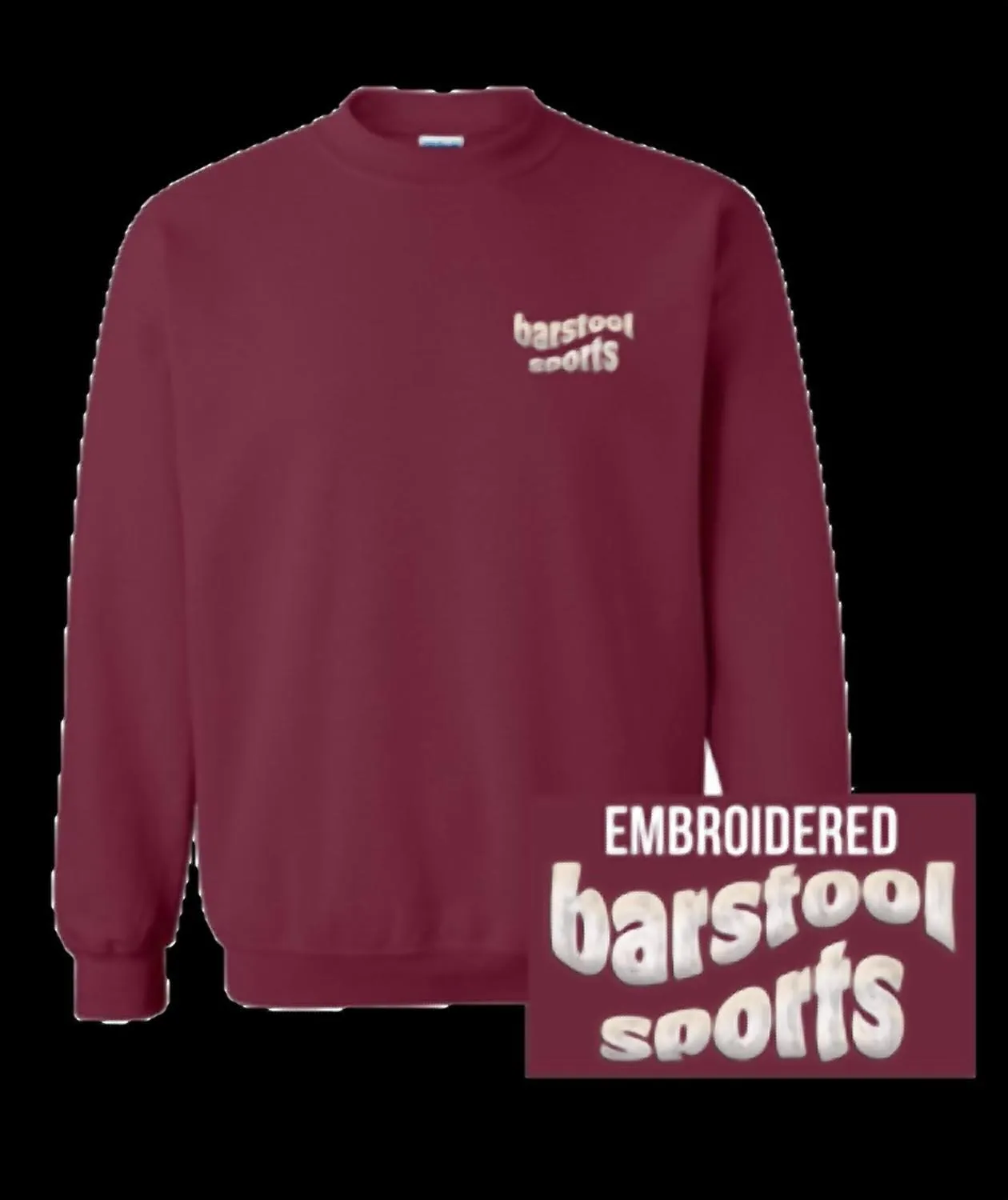 Wavy Embroidered Crewneck In Maroon