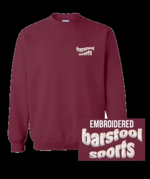 Wavy Embroidered Crewneck In Maroon