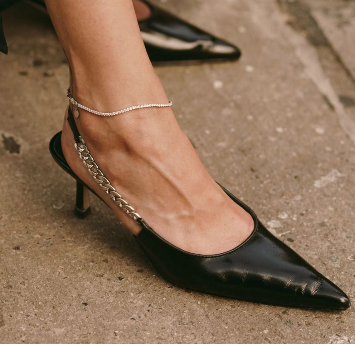 White Stone Anklet