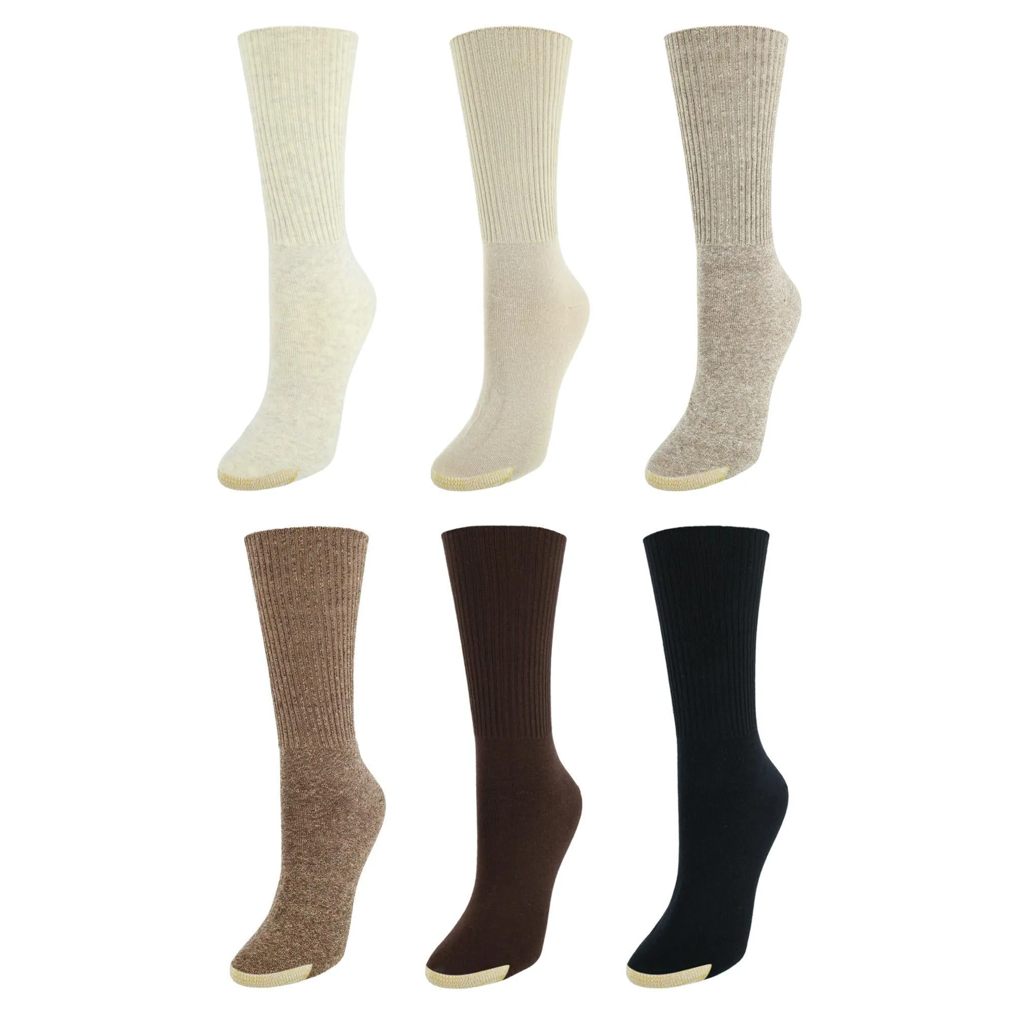 Women's Extended Size Turn Cuff Anklet (6 Pair Pack)