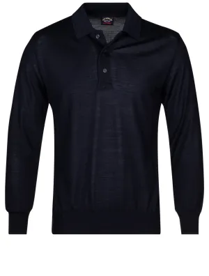 Wool Polo Shirt Navy